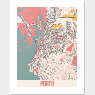 Porto - Portugal Chalk City Map Posters and Art